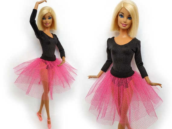 For Barbie Clothes Pink Fashion Doll Ballet Tutu 