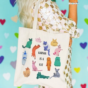 Karma is a Cat Tote Bag - Taylor Swift Tote Bag