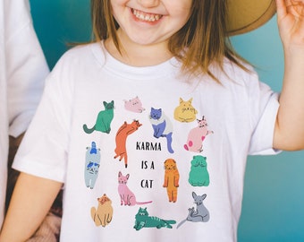 Karma est un t-shirt chat pour enfant