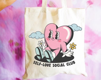 Self Love Club Tote Bag - Retro Valentines Tote Bag