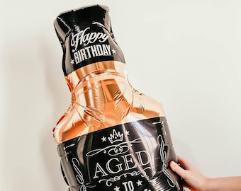 Happy Birthday Whiskey Bottle Balloon (Large)