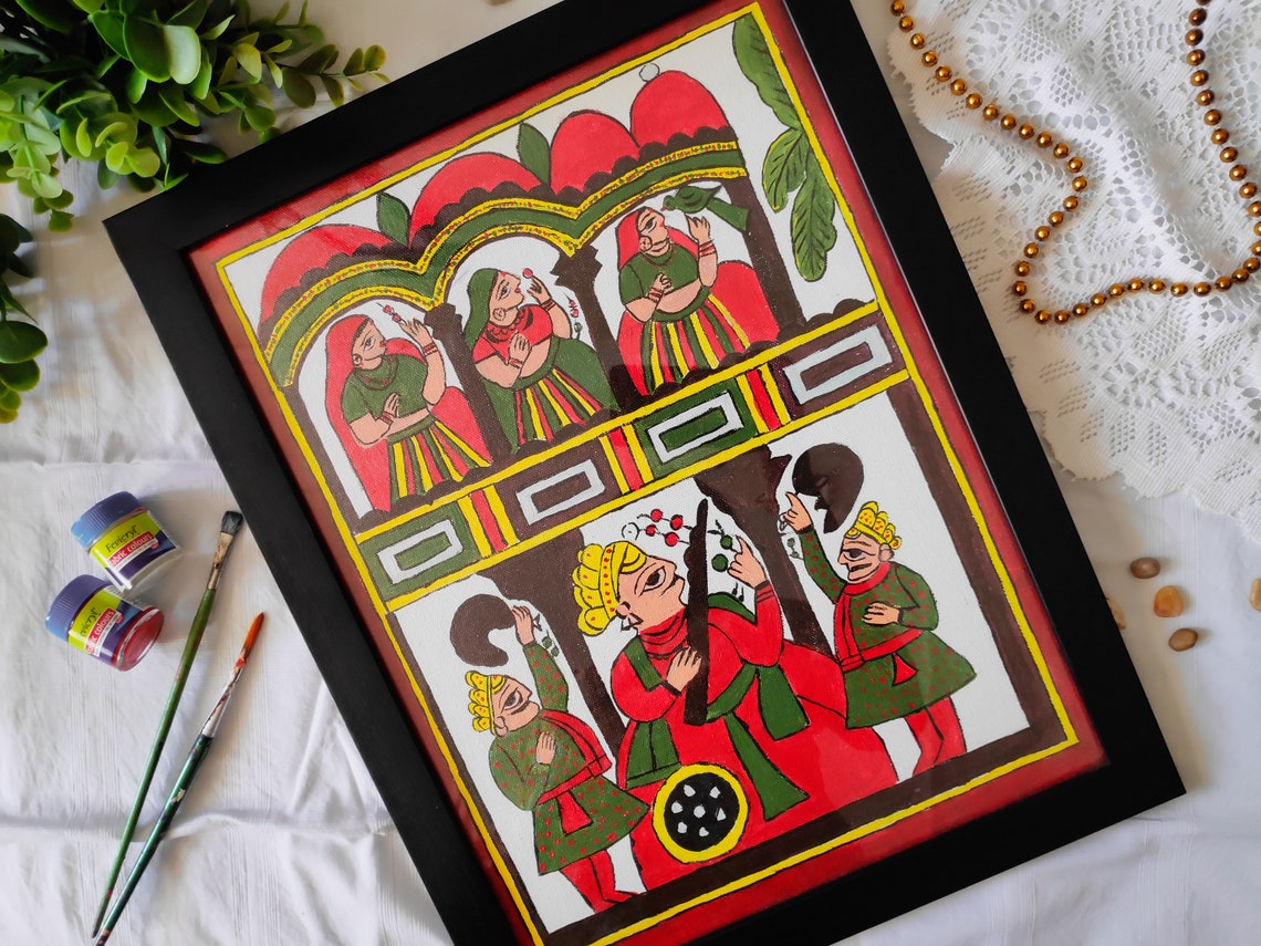 Jaipur Rajasthani Handpainted Wall Art Indian Rajasthani Etsy