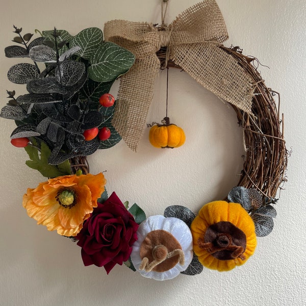 Handmade Pumpkin Wreath
