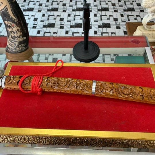 Antique Wood Carving Thai Sword - Etsy