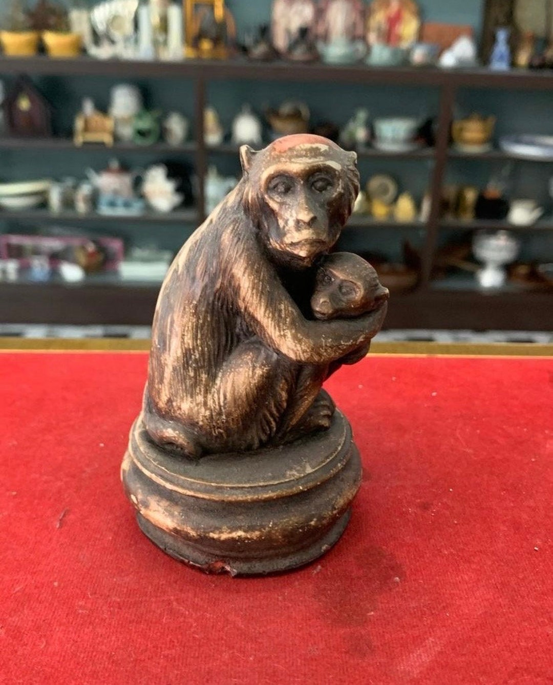 Mother and Baby Monkey Statue, Resin Statue Etsy