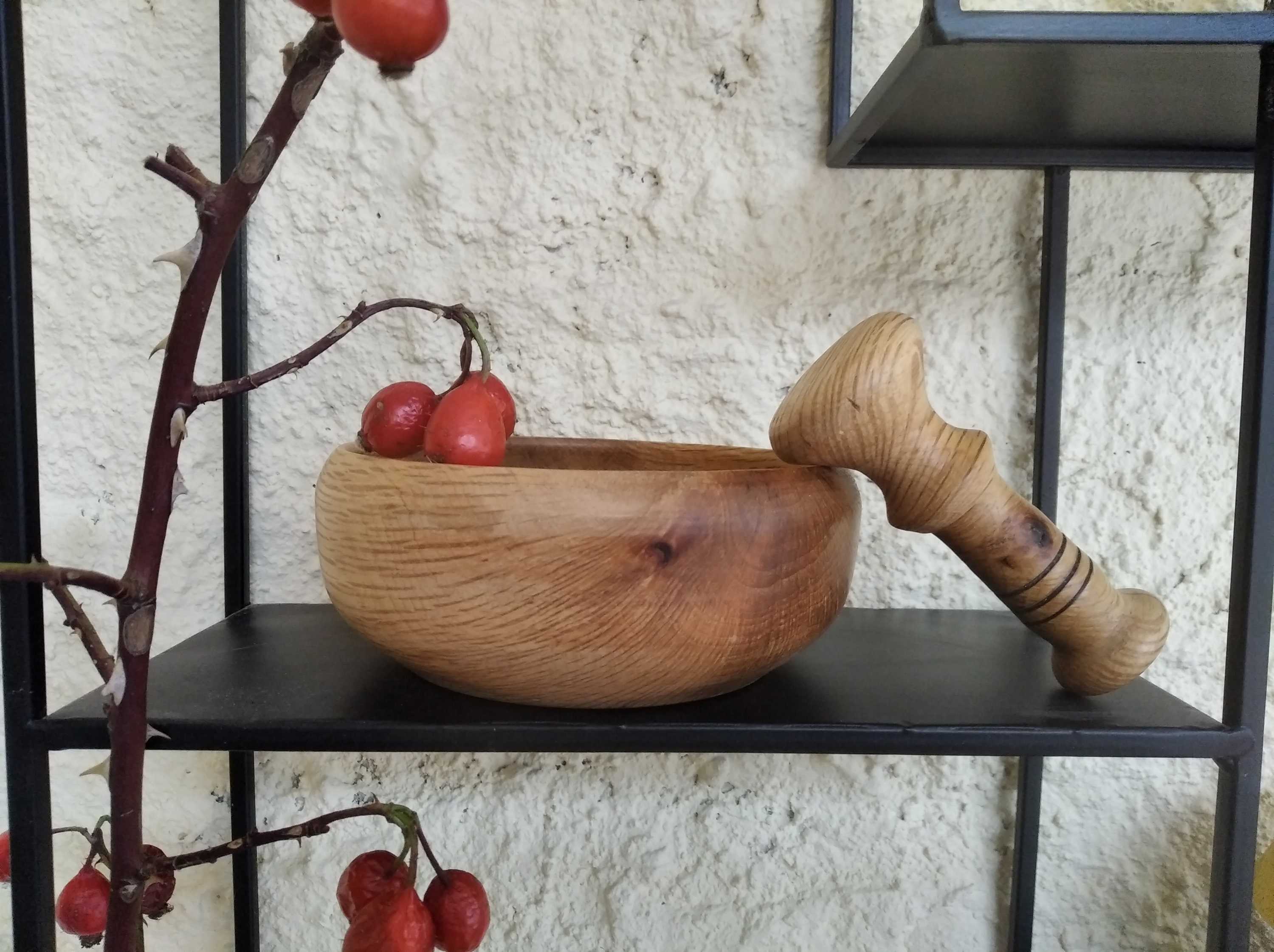 Bol Saladier avec Pilon en Chêne Vert