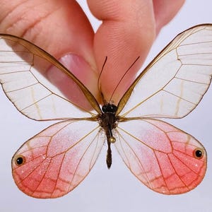 ペルー産グラスウィングチョウ（学名：Cithaerias aurorina） - PE