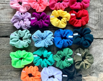 Solid Color Kiki Scrunchie - Liverpool Stretch Fabric - VSCO Scrunchie - Bright, Pastel, Neon, Solids - Neutral