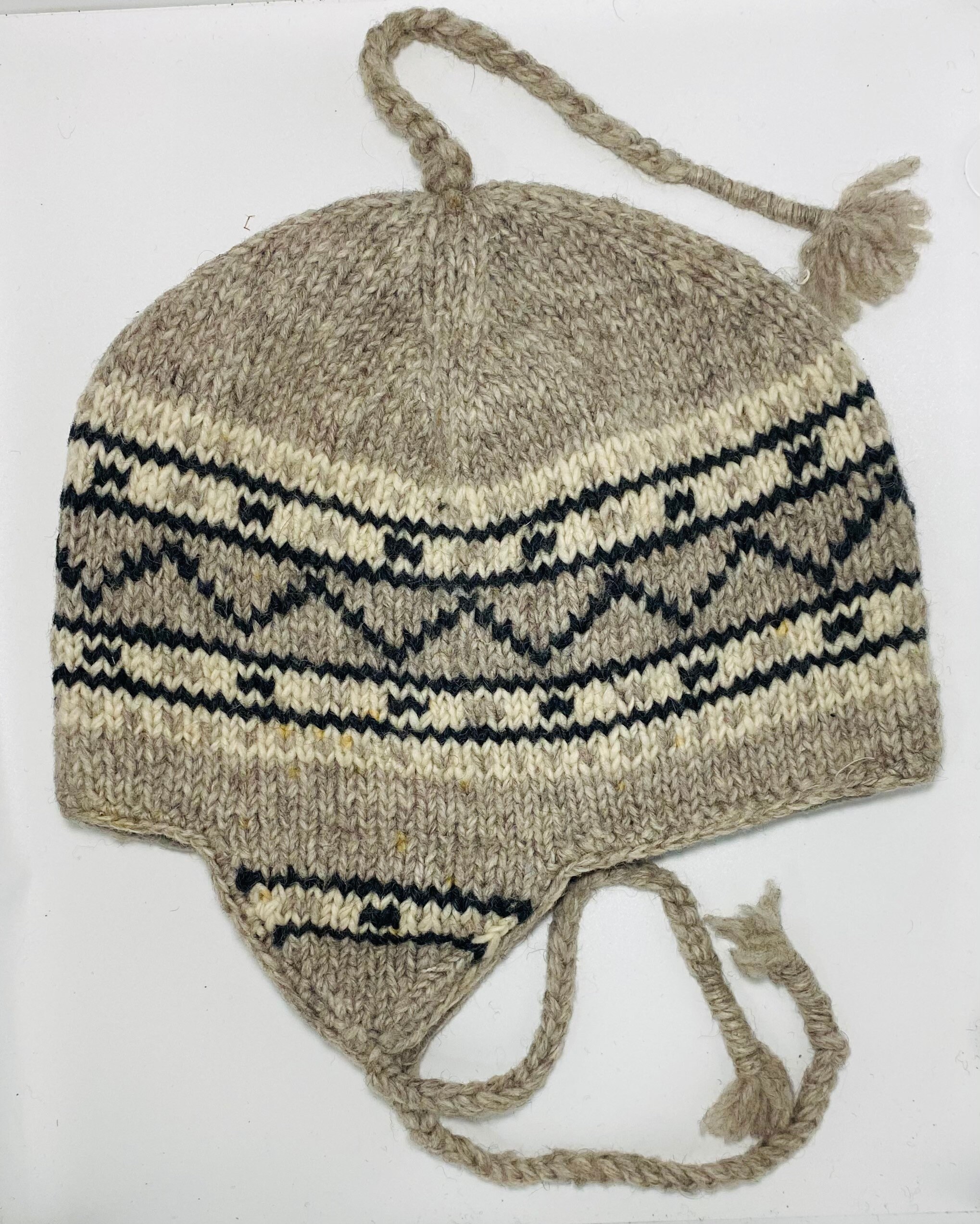 Himalayan Woolen Cap 100% Nepali Wool W Fleece/ Hand Knitted Ski and ...
