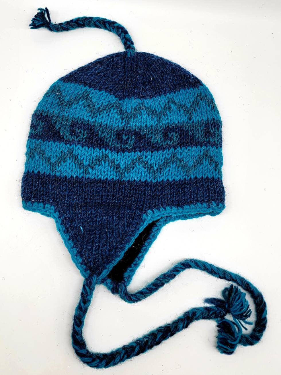 Himalayan Woolen Cap 100 Nepali Wool W Fleece/ Hand Knitted Ski and