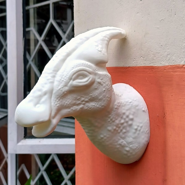 Parasaurolophus Head Wall mount -  wall mounted Dinosaur head- Wall art
