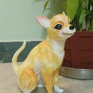 Life size chihuahua statue, Dog statue, dog art, home and living, outdoor and gardening, planters and pots, indoor planters, head planter,