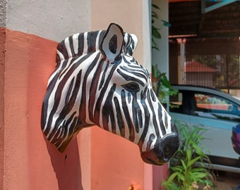 Zebra head,Wall Mounted 3d jungle animal Head Modern Decor,home decor, home & living,safari,  wall hangings, horse