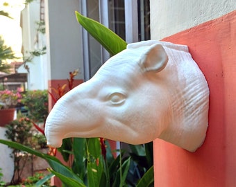 3D Tierkopf,Dschungel Tierkopf, Tapir Kopf Wandhalter, Haus und Wohnen,Dschungelkopf Wandhalterung Outdoor und Garten, Wohndeko, Wanddeko