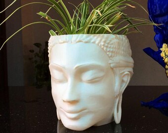 Buddha Head planter, Buddha Planter, Cactus Planter, home and living, outdoor and gardening, planters and pots, indoor planters, buddha