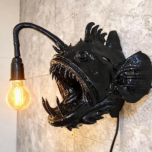 Angler Fish Lamp - Etsy Angler Fish Lamp - Etsy