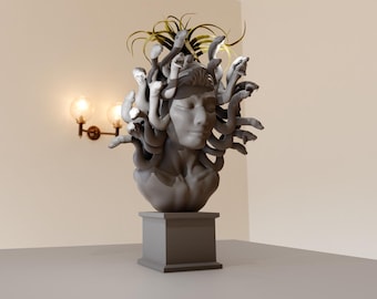 Medusa bust planter pot flower vase Faux taxidermy decor/home & living/wall decor/faux taxidermy curiosities mythical greek god