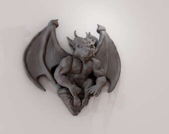 Gargoyle statue wall with wings mount Faux taxidermy decor/home & living/wall decor/faux taxidermy/antelope/ curiosities gothic