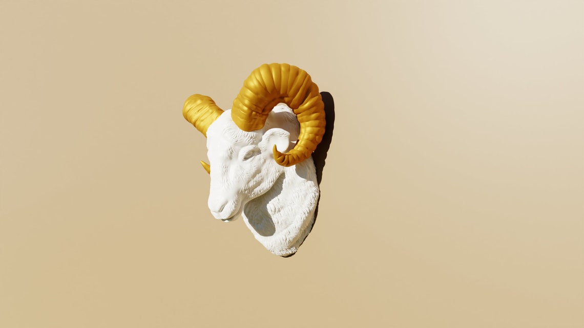 Ram Head Wall Mount Farm Decor Mountain Ram Etsy