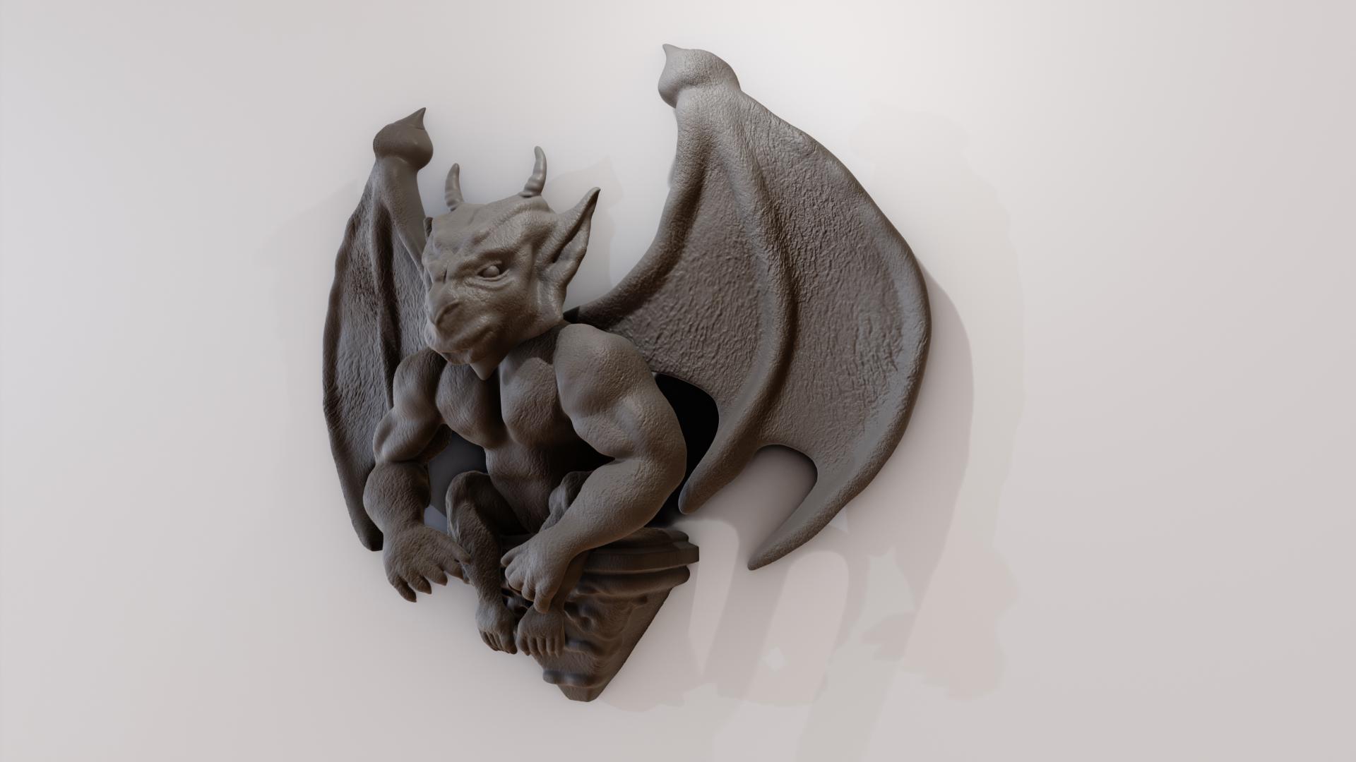 Gargoyle Statue Wall With Wings Mount Faux Taxidermy Decor/home ...