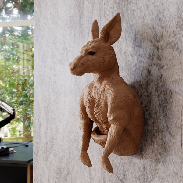 wall mounted Kangaroo sculpture, kangaroo head, wall art, home decor, interior,jungle, animal head