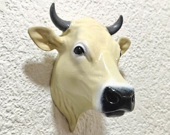 Jersey cow wall mount farm and home decor, jersey cow head