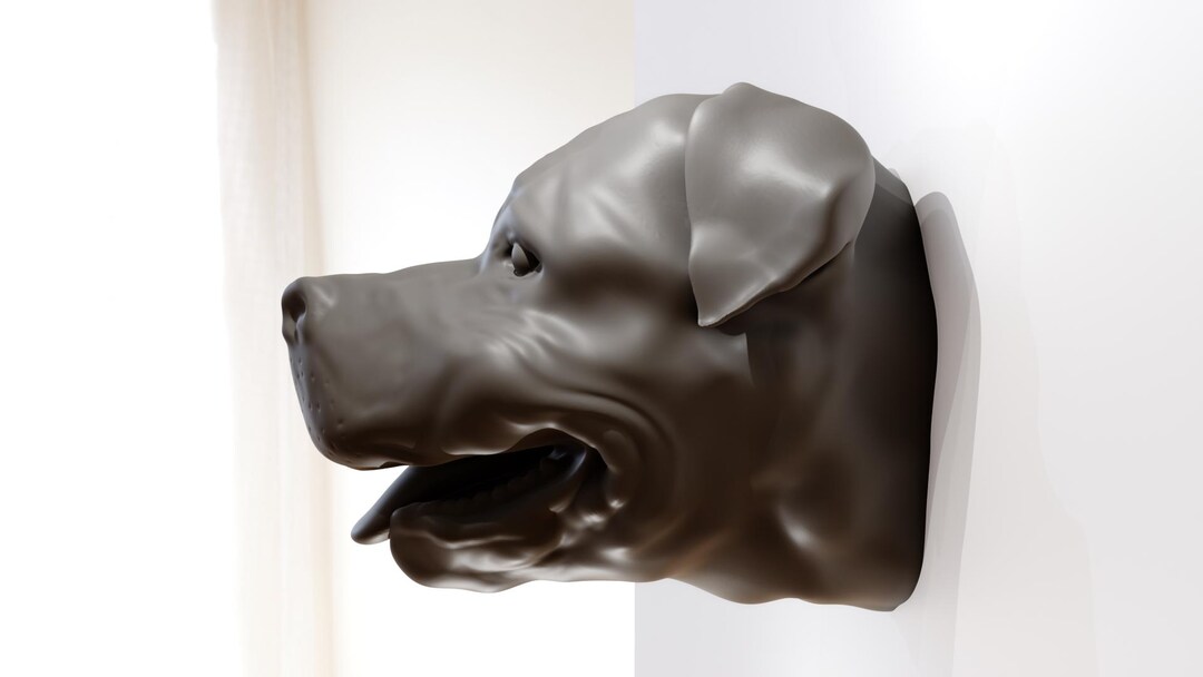 Rottweiler Dog Head Mouth Open Wall Mount, Decor, Head Taxidermy, Decor ...