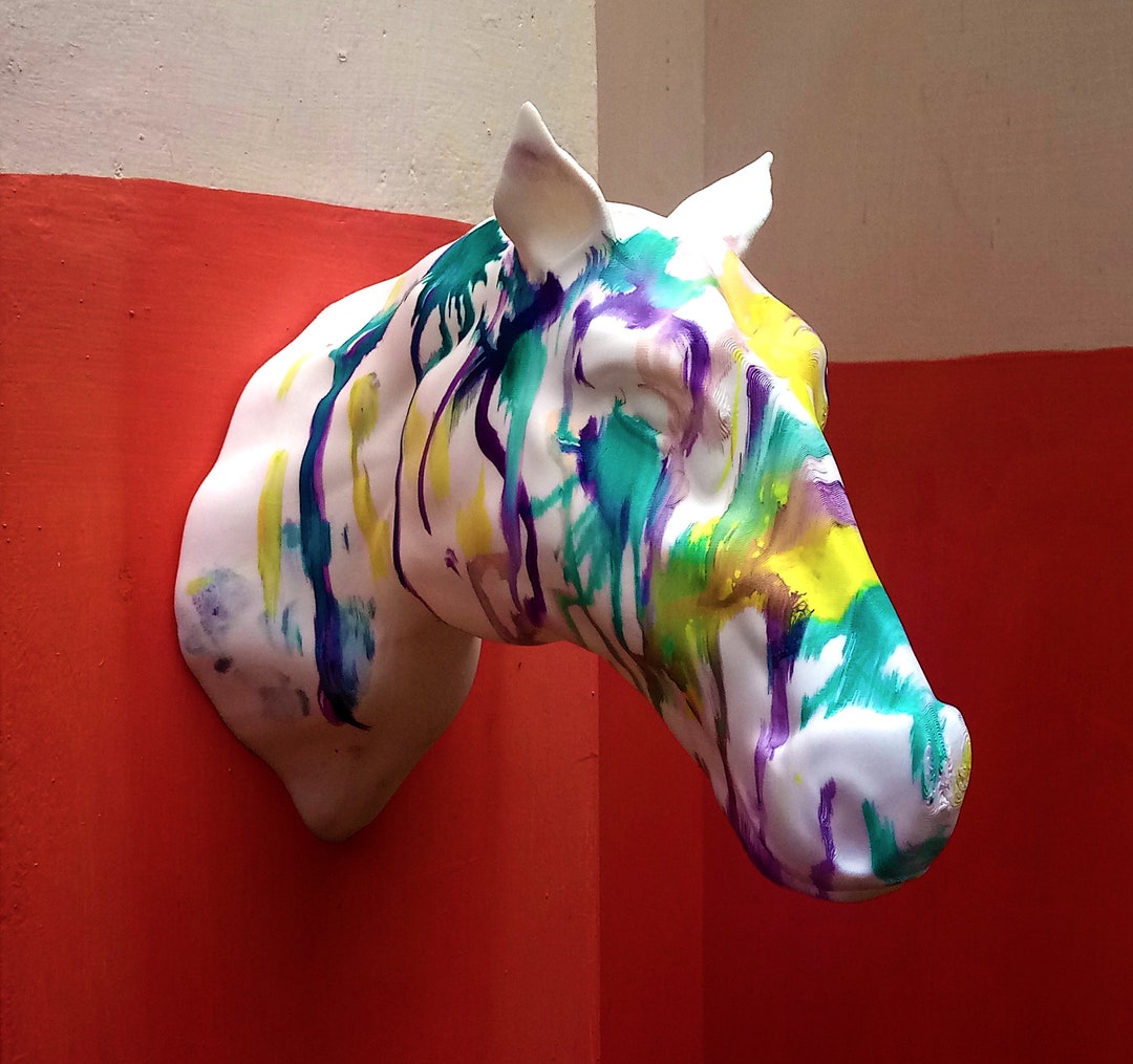 Painted Artistic Horse Large Animal Wall Head Decor Wall Etsy UK