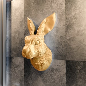 Wall Mounted Rabbit Head, Hare Wall Art - Etsy