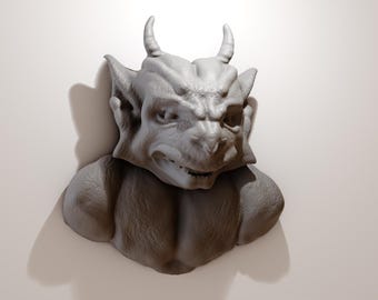 Gargoyle head wall mount Faux taxidermy decor/home & living/wall decor/faux taxidermy/antelope/ curiosities gothic