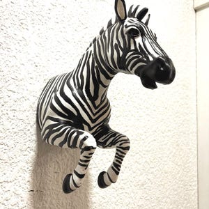 Zebra galloping ,Wall Mounted 3d jungle animal Head Modern Decor, home decor, home & living, safari,  wall hangings, horse