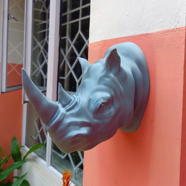 Rhino Head Sculpt, Rhino head,Wall mount art, Wall mounted Rhino, home decor, home and living, rhinoceros, wall decor, art and collectibles