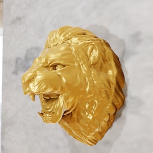 Lion roaring Head Wall Mount of variable sizes from 8 to 12 inches,3d jungle animal heads