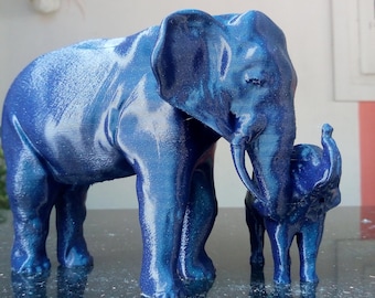 Elephant sculpture, A family of elephant and calf,home decor, home & living, statues, elephant statue, elephant decor, elephant figurine,