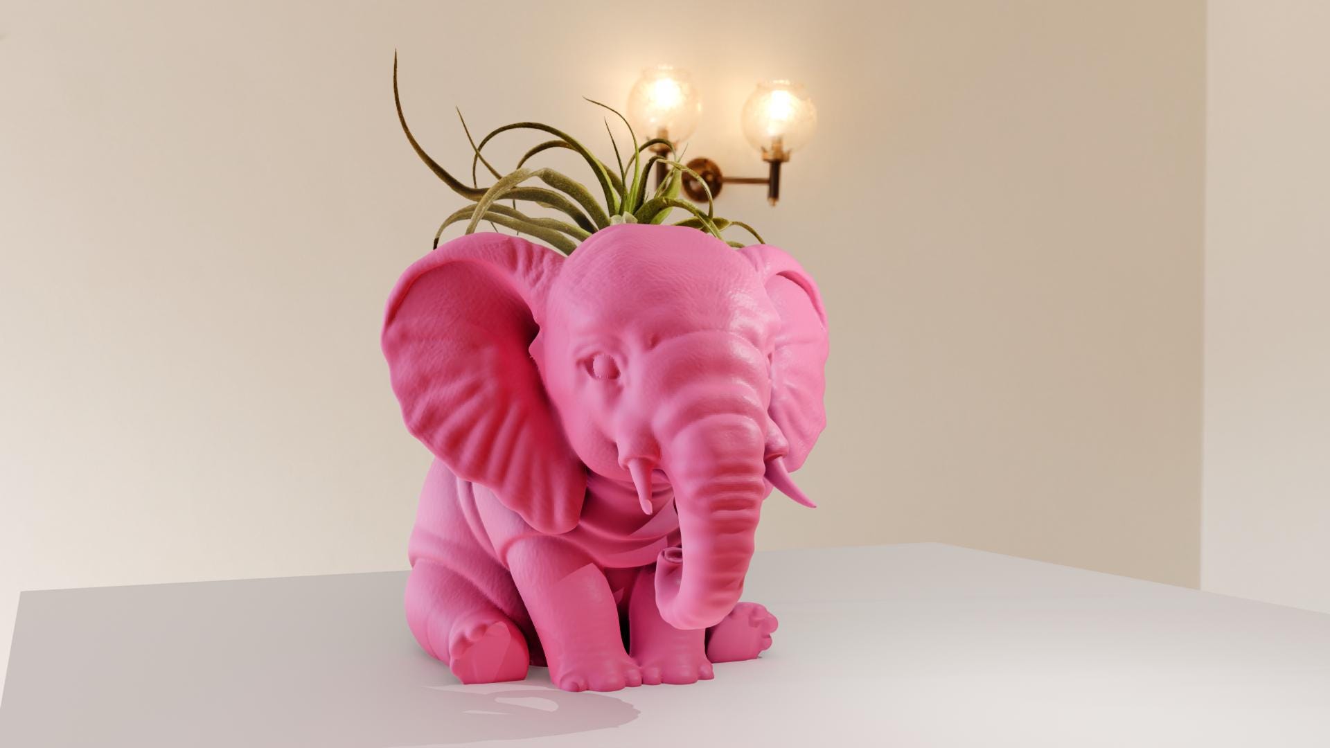 Baby Elephant planter, flower vase, pot, jungle animal decor, home & living, safari, succulent, cactus, 3d printed