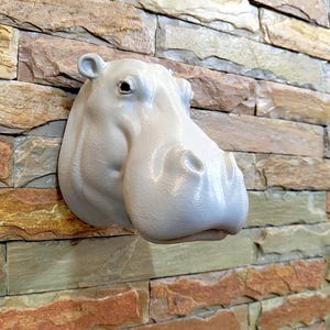 Hippo head wall mount, 3d jungle animal heads, Hippopotamus, home and living, outdoor and gardening, home decor, wall decor