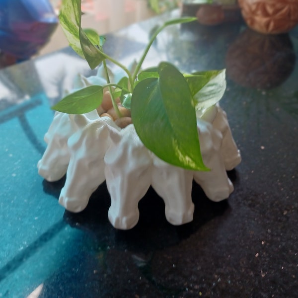 Horse polyface planter 3dprinted