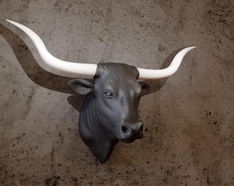 Texas longhorn Bull head wall mount farm and home decor, cow