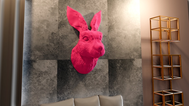 Wall Mounted Rabbit Head, Hare Wall Art - Etsy