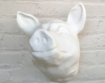 Pig head wall mount, animal wall mount, animal head statue, home and living, home decor, wall decor, wall hangings, animal, decor