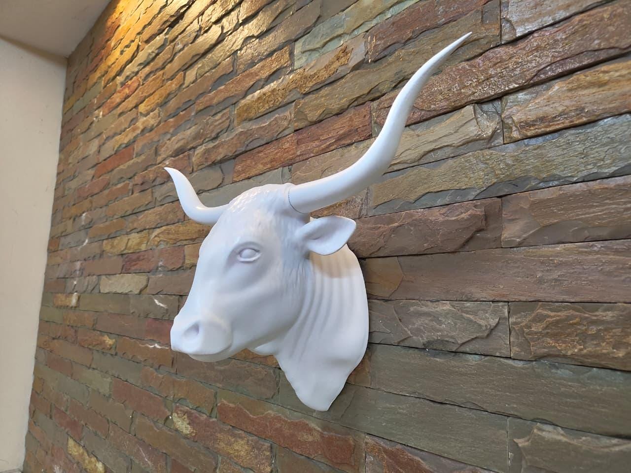Gancio Da Parete Per Cappotti Longhorn Steer, Arredamento Rustico Western Con Testa Di Bue In Ottone Vintage - 4