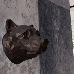 wall mounted racoon head low poly geometrical, modern art , wall art