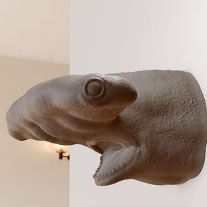 Hammer head shark screaming head wall mount, animal decor, sculpture, Modern Decor, home & living, decor, ocean head, wall hangings, sea