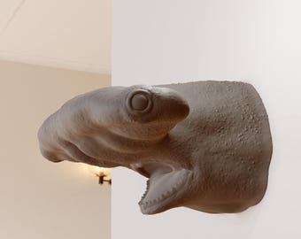 Hammer head shark screaming head wall mount, animal decor, sculpture, Modern Decor, home & living, decor, ocean head, wall hangings, sea