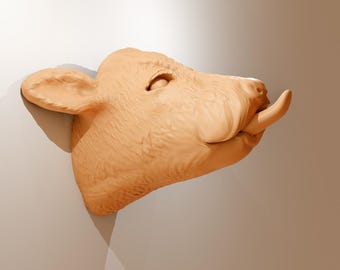 cow calf tongue out cute wall mount farm and home decor, jersey cow head