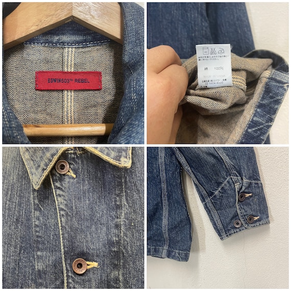 PICK!! Vintage 90s Edwin 503 Rebel Chore Denim Jacket Size M