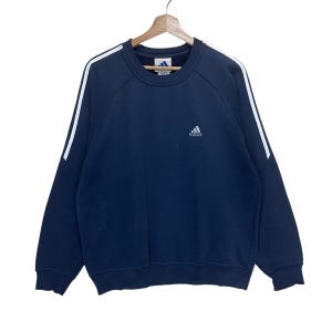 Blue adidas crew neck hotsell
