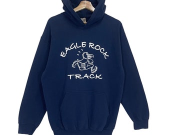 Pick!! Vintage Eagle Rock Track Pullover Hoodie Eagle Rock Track Sweater Eagle Rock Track Big Logo Crewneck Hoodie Size M