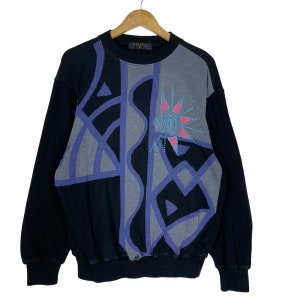 Pick!! Vintage 90s Rudolph Valentino Crewneck Sweatshirt Rudolph Valentino Sweater Rudolph Valentino Big Logo Embroidered Sweater Size M