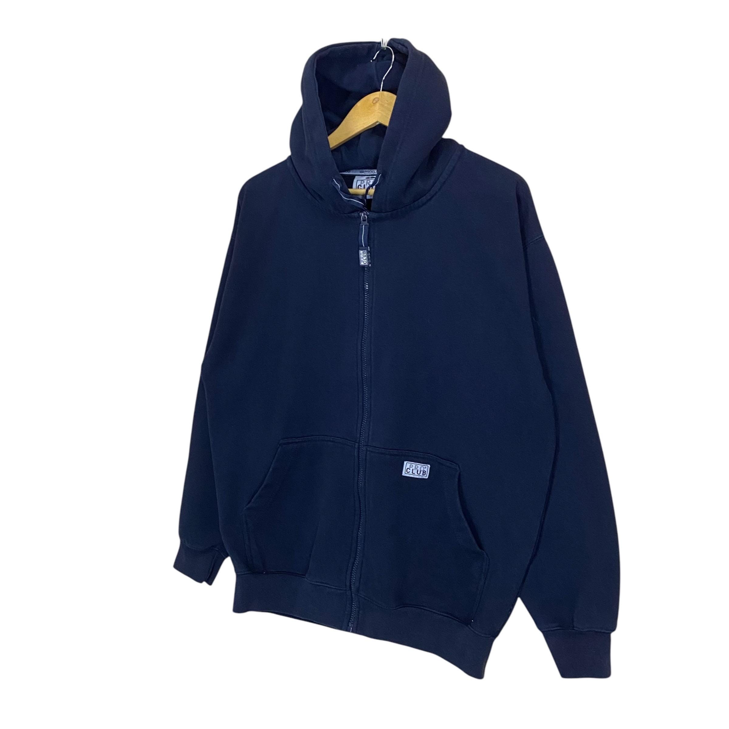 PICK!! Vintage 90's Pro Club Plain Zipper Hoodie Pro Club